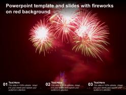 Powerpoint template and slides with fireworks on red background