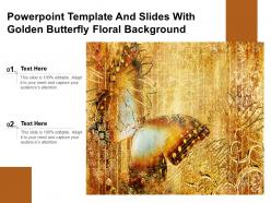 Powerpoint template and slides with golden butterfly floral background