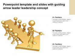 Powerpoint template and slides with guiding arrow leader leadership concept