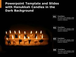 Powerpoint template and slides with hanukkah candles in the dark background