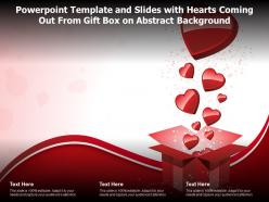 Powerpoint template and slides with hearts coming out from gift box on abstract background
