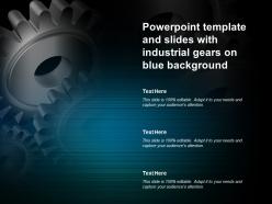 Powerpoint Template And Slides With Industrial Gears On Blue Background