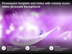 Powerpoint template and slides with melody music notes on purple background