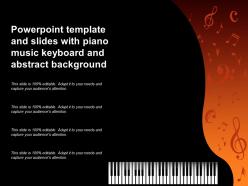 Powerpoint template and slides with piano music keyboard and abstract background