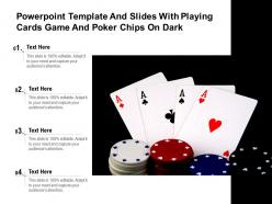 Powerpoint template and slides with playing cards game and poker chips on dark