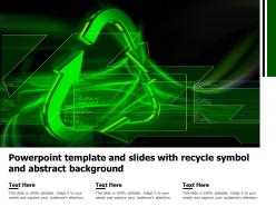 Powerpoint template and slides with recycle symbol and abstract background