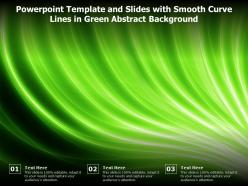 Powerpoint template and slides with smooth curve lines in green abstract background