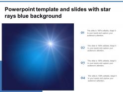Powerpoint template and slides with star rays blue background