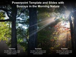 Powerpoint template and slides with sunrays in the morning nature