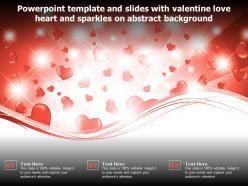 Powerpoint template and slides with valentine love heart and sparkles on abstract background