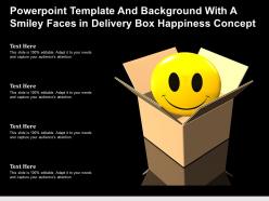 Powerpoint template and with a smiley faces in delivery box happiness concept