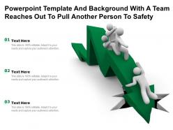 Powerpoint template and with a team reaches out to pull another person to safety