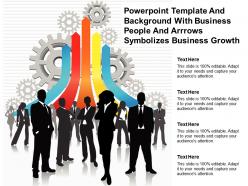 Powerpoint template and with business people and arrows symbolizes business growth