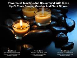 Powerpoint Template And With Close Up Of Three Burning Candles And Black Stones