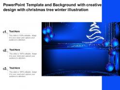 Powerpoint template and with creative design with christmas tree winter illustration