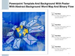 Powerpoint template and with poster with abstract background word map and binary flow