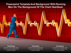 Powerpoint template and with running men on the background of the chart heartbeat
