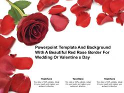 Powerpoint template background with a beautiful red rose border for wedding or valentine s day