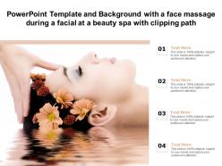 Powerpoint template background with a face massage during a facial at a beauty spa with clipping path