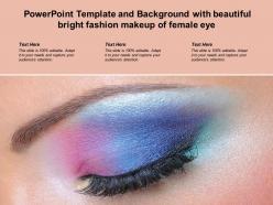 Powerpoint template background with beautiful bright fashion makeup of female eye
