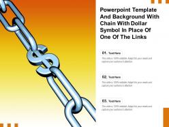 Powerpoint template background with chain with dollar symbol in place of one of the links
