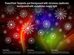 Powerpoint template background with christmas multicolor background with snowflakes magic light