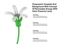 Powerpoint template background with concept of renewable energy with solar powered lamp