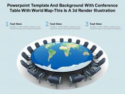 Powerpoint template background with conference table with world map this is a 3d render illustration