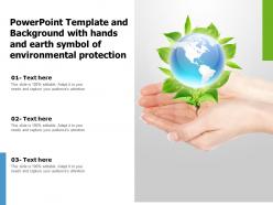 Powerpoint template background with hands and earth symbol of environmental protection