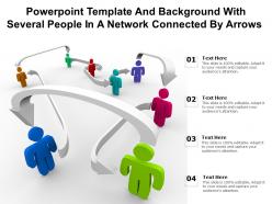 Powerpoint template background with several people in a network connected by arrows