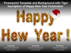 Powerpoint Template Background With Tiger Inscription Of Happy New Year Celebration