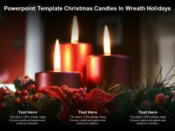 Powerpoint template christmas candles in wreath holidays