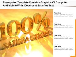 Powerpoint template contains graphics of computer and mobile with 100 percent satisfies text