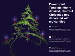 Powerpoint template highly detailed abstract christmas tree decorated with red candles