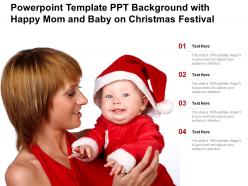 Powerpoint template ppt background with happy mom and baby on christmas festival