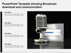 Powerpoint template showing broadcast download and communication