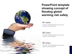 Powerpoint template showing concept of flooding global warming risk safety