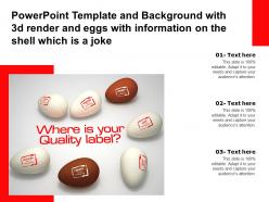 Powerpoint template with 3d render and eggs with information on the shell which is a joke