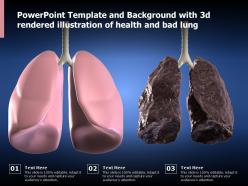 Powerpoint template with 3d rendered illustration of health and bad lung ppt powerpoint