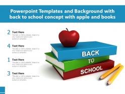 Powerpoint template with a books with back to school concept with apple and books
