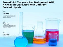 Powerpoint template with a chemical glassware with different colored liquids