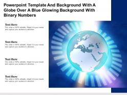 Powerpoint template with a globe over a blue glowing background with binary numbers