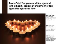 Powerpoint template with a heart shaped arrangement of tea lights through a star filter
