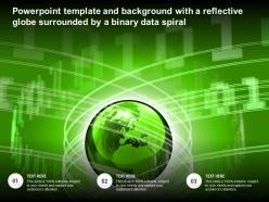 Powerpoint template with a reflective globe surrounded by a binary data spiral