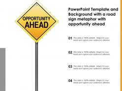 Powerpoint template with a road sign metaphor with opportunity ahead