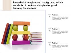 Powerpoint template with a solid mix of books and apples for good learning foundations