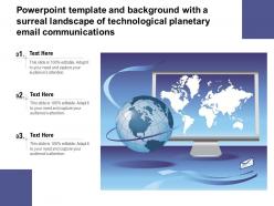Powerpoint template with a surreal landscape of technological planetary email communications