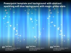 Powerpoint template with abstract sparkling soft blue background with magic glitter stars