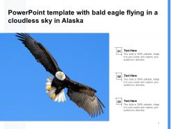 Powerpoint template with bald eagle flying in a cloudless sky in alaska
