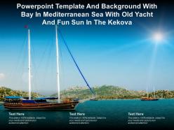 Powerpoint template with bay in mediterranean sea with old yacht and fun sun in the kekova